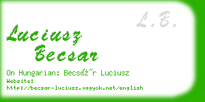 luciusz becsar business card